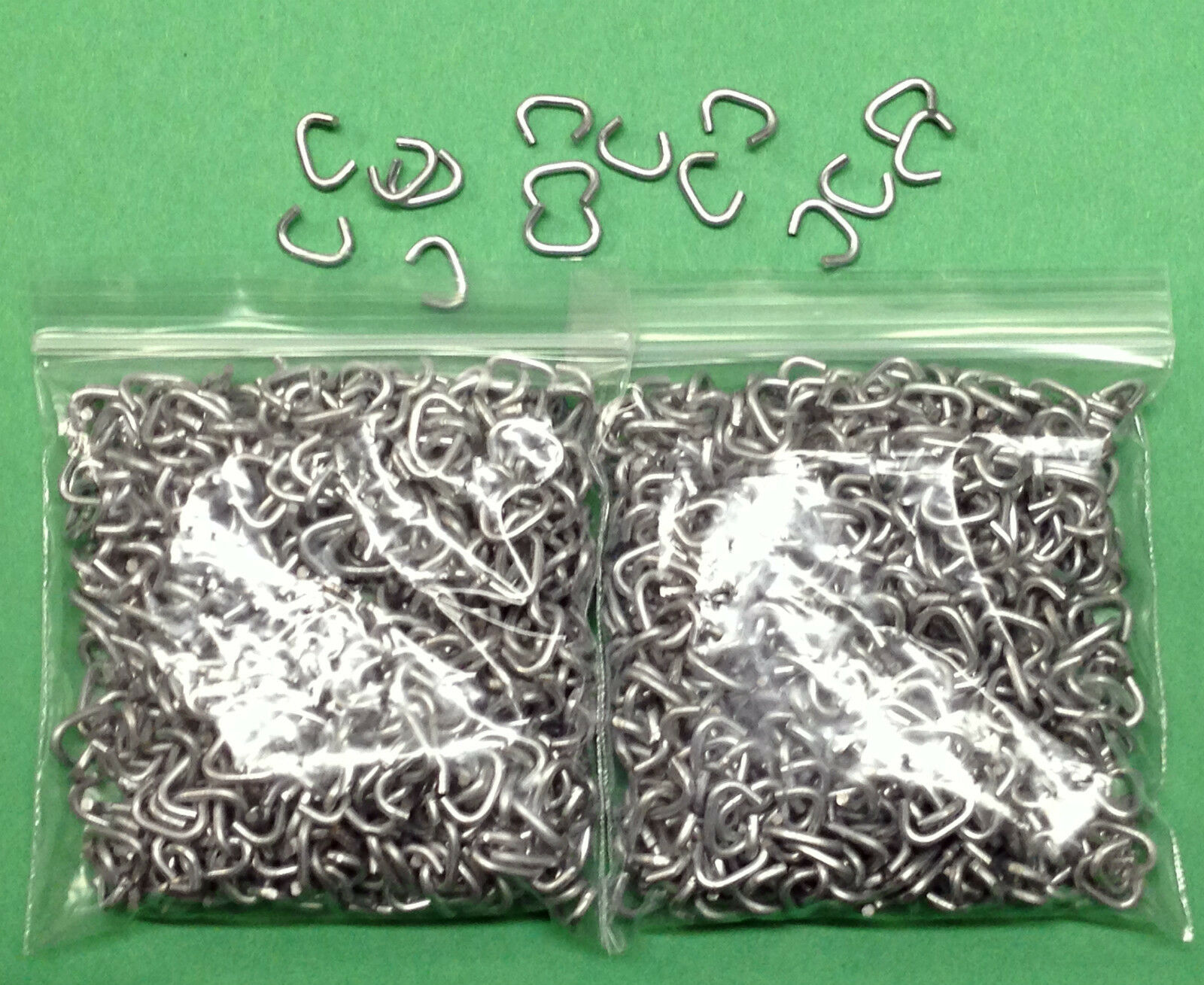 1000 Hog Rings 3/8" Galvanized For Sausage Casing, Tags, Shock Cord, Doll Repair