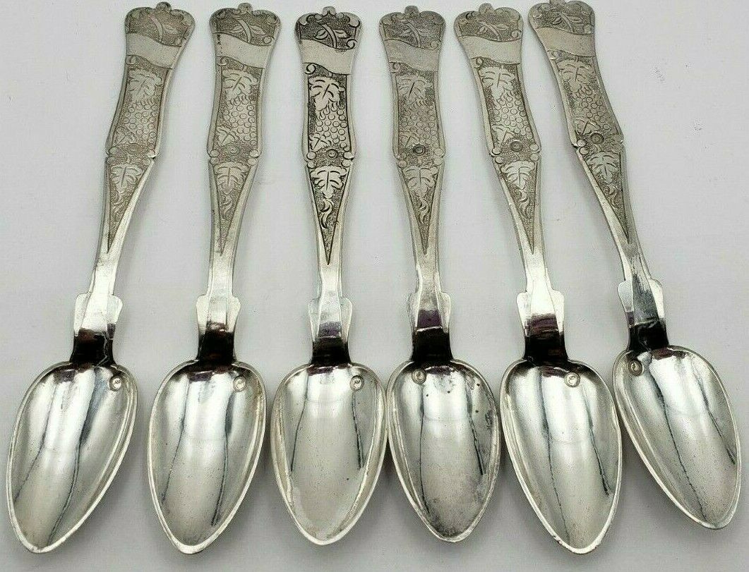 6 Vintage Turkish 90% Silver Spoons1939 To 1942  (#36)