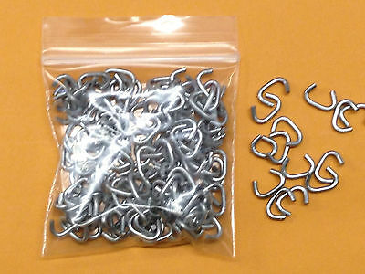 200 Hog Rings 3/8" Galvanized For Sausage Casing, Tags, Shock Cord, Doll Repairs