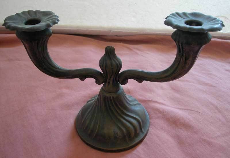 A Fine Israeli Vintage Solid Silver Decorated Candlestick For 2 Candles